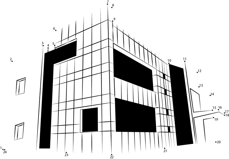 Admin Building printable dot to dot worksheet