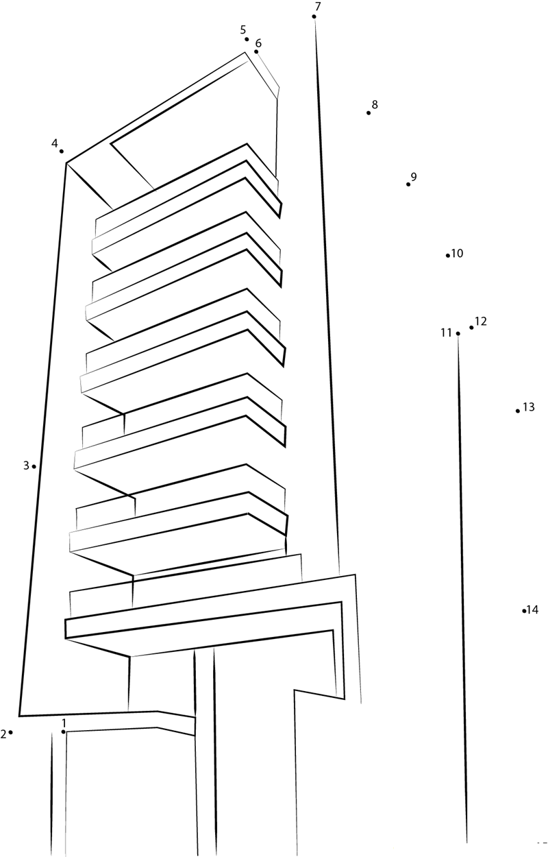 Appartment Building printable dot to dot worksheet