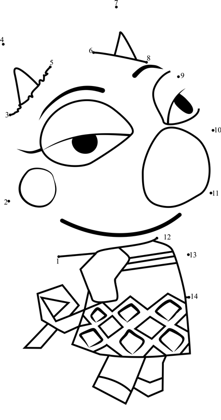 Sue-E-Animal-Crossing-Dot-To-Dot printable dot to dot worksheet