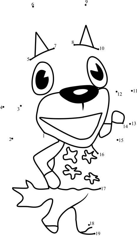 Tarou-Animal-Crossing-Dot-To-Dot printable dot to dot worksheet