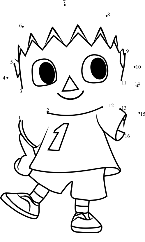 The-Villager-Animal-Crossing-Dot-To-Dot printable dot to dot worksheet