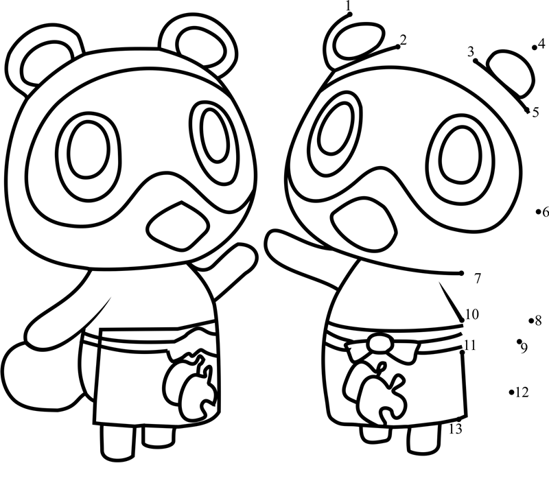 Timmy-And-Tommy-Animal-Crossing-Dot-To-Dot printable dot to dot worksheet