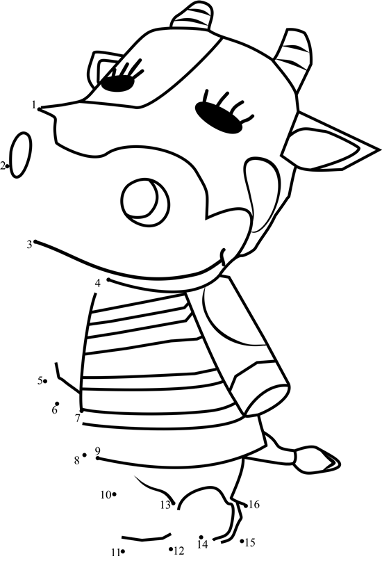 Tipper-Animal-Crossing-Dot-To-Dot printable dot to dot worksheet