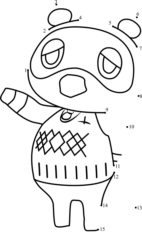 Tom-Nook-Animal-Crossing-Dot-To-Dot dot to dot worksheets