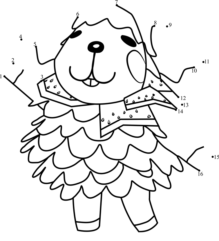 Wendy-Animal-Crossing-Dot-To-Dot printable dot to dot worksheet