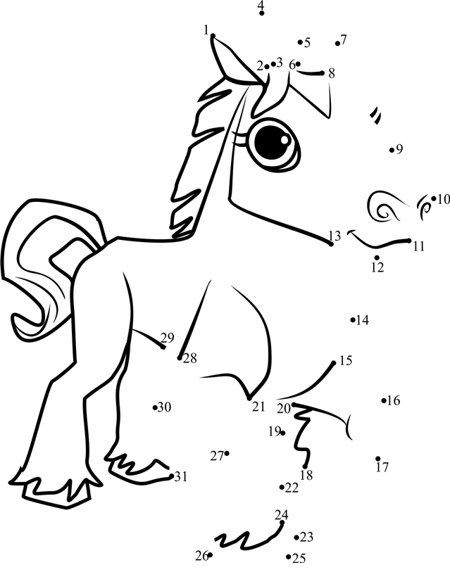 Horse-Animal-Jam-Dot-To-Dot printable dot to dot worksheet