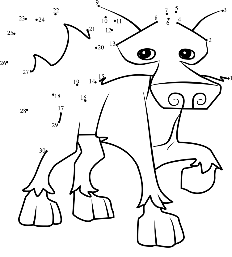 Wolf-Animal-Jam-Dot-To-Dot printable dot to dot worksheet