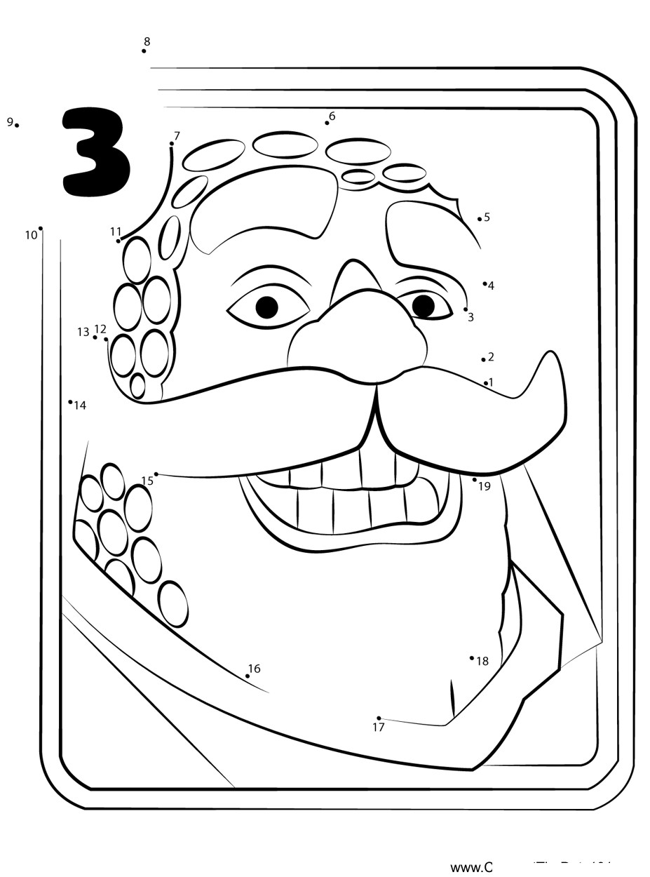 Knight-Clash-Royale printable dot to dot worksheet