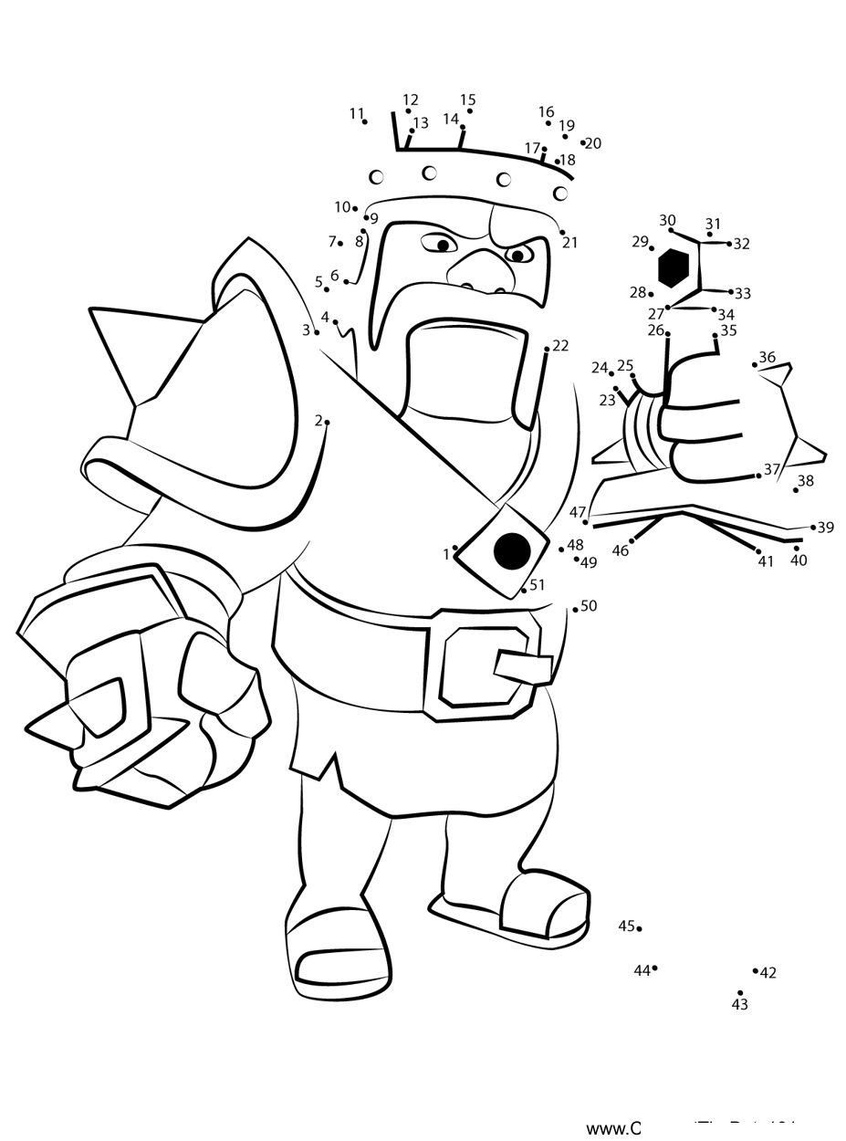 Barbarian-King-From-Clash-Of-The-Clans dot to dot worksheets