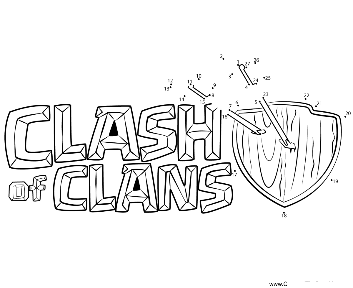 Clash-Of-Clans-Logo printable dot to dot worksheet