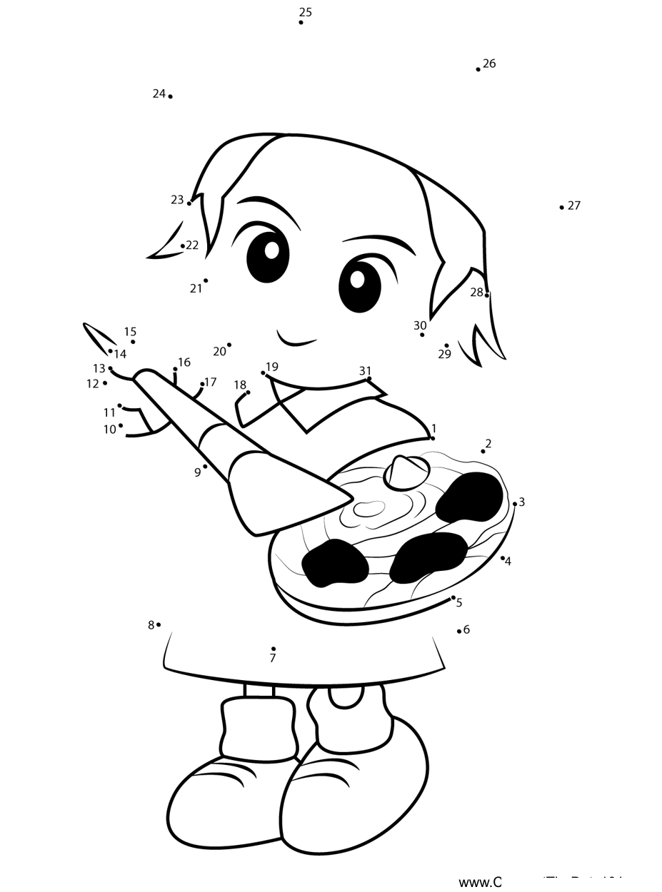 Adeleine-Kirby printable dot to dot worksheet