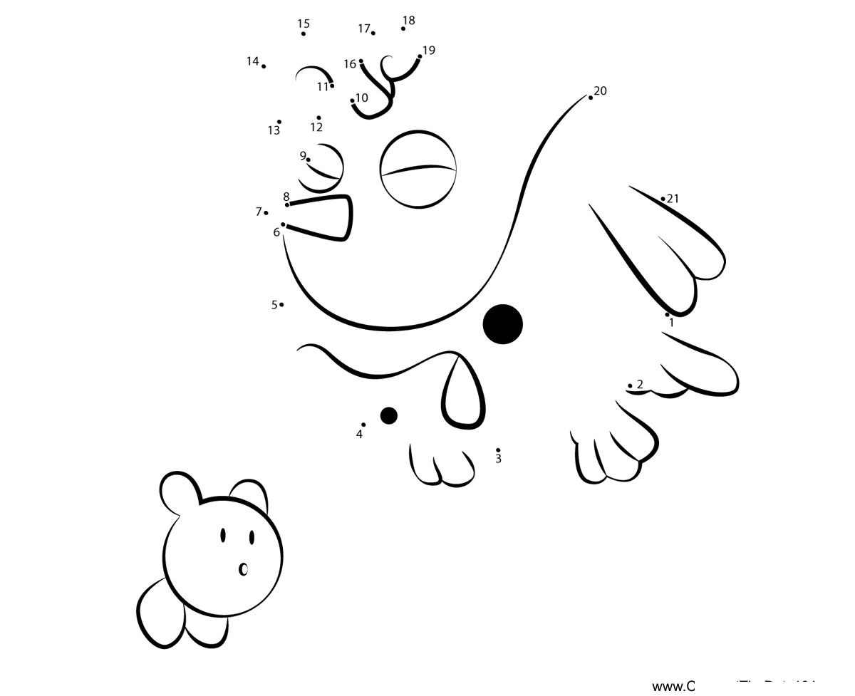 Big-Birdee-Kirby printable dot to dot worksheet