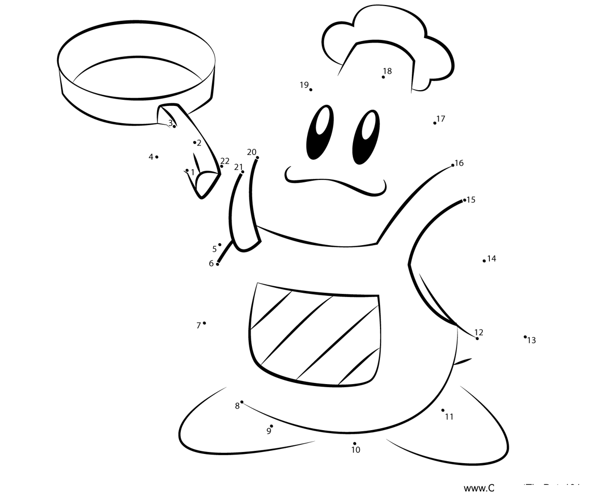 Chef-Kawasaki-Kirby dot to dot worksheets