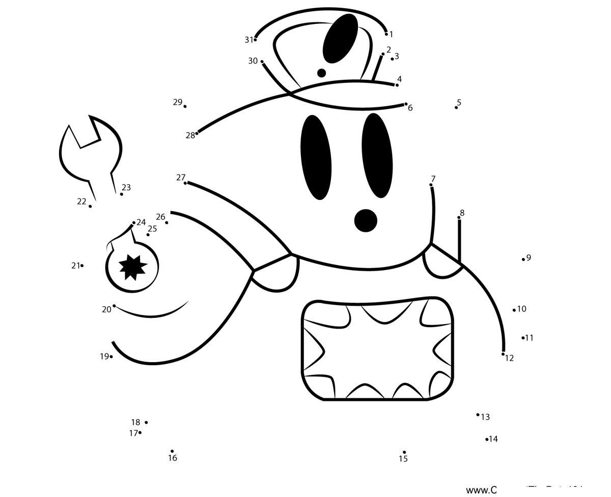 Gengu-Kirby printable dot to dot worksheet