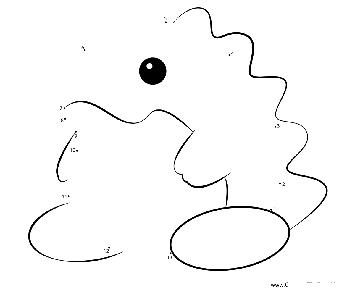 Ice-Dragon-Kirby dot to dot worksheets