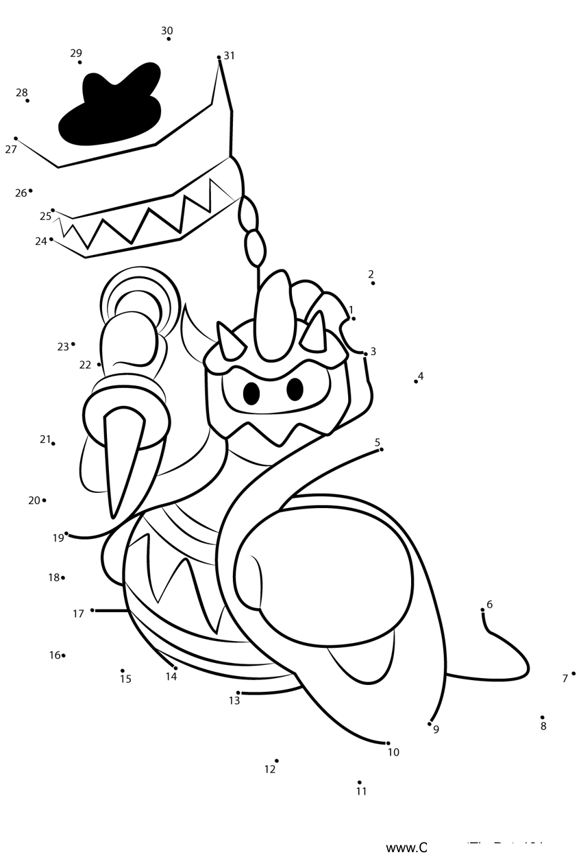 Masked-Dedede-Kirby printable dot to dot worksheet