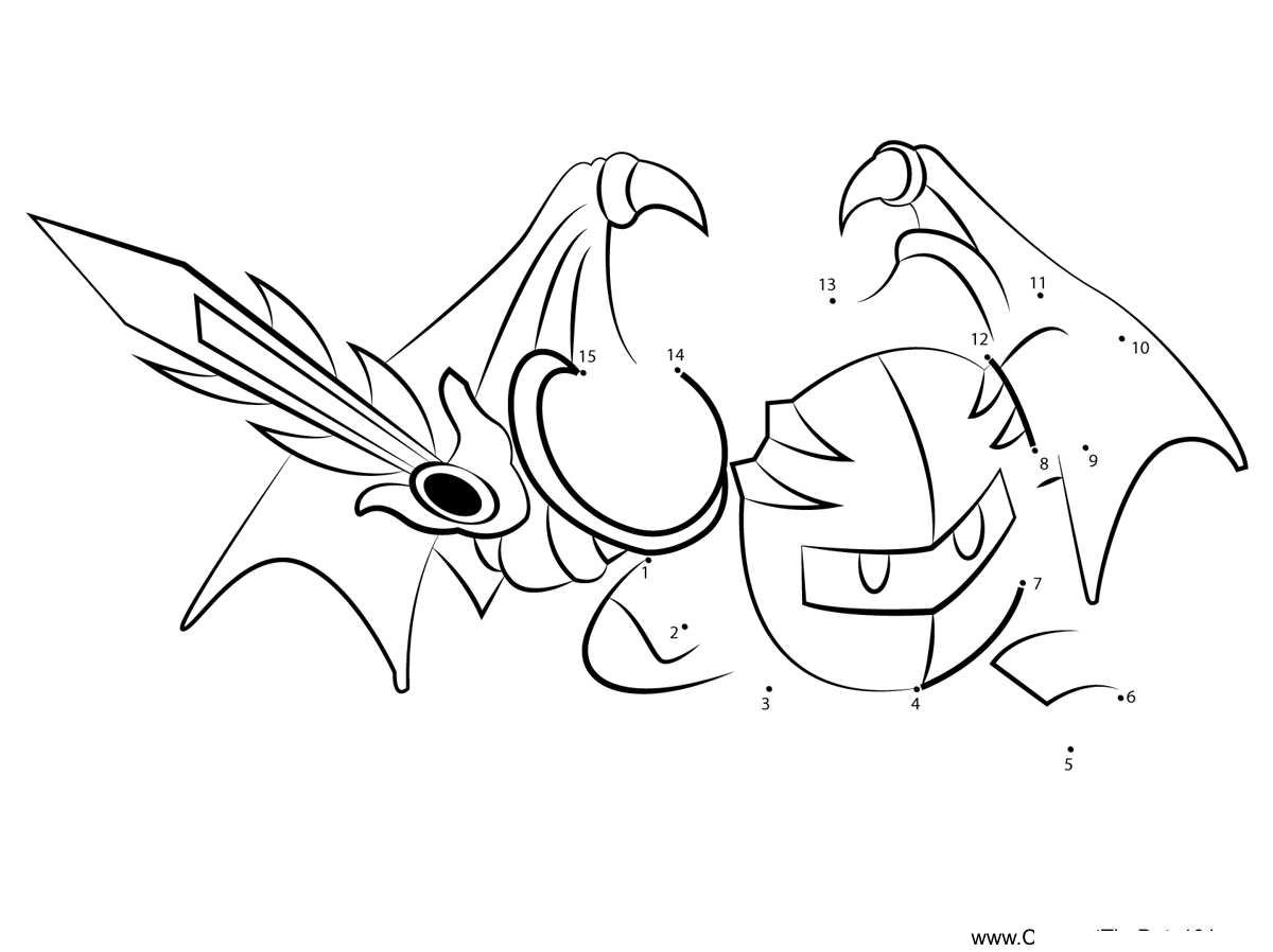 Meta-Knight-Kirby dot to dot worksheets