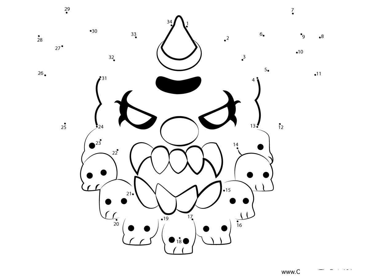 Necrodeus-Kirby printable dot to dot worksheet