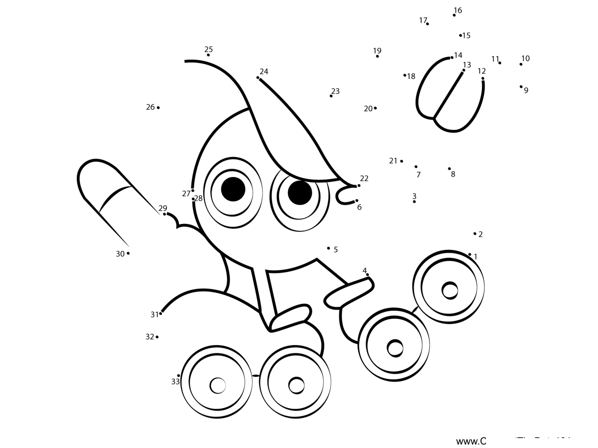 Paint-Roller-Kirby dot to dot worksheets