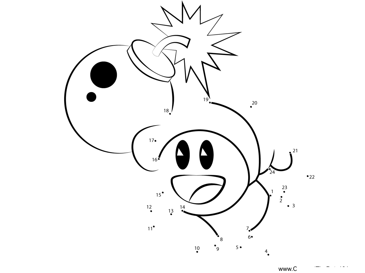 Poppy-Bros-Jr-Kirby printable dot to dot worksheet