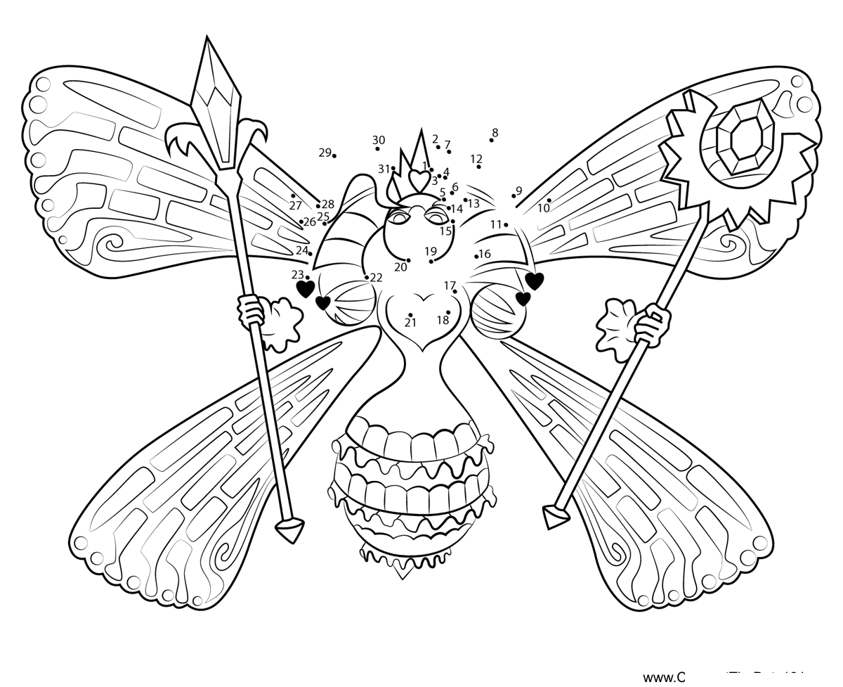 Queen-Sectonia-Kirby printable dot to dot worksheet