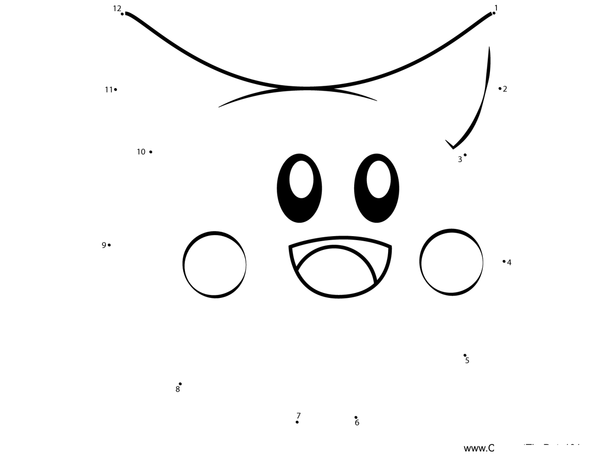 Scarfy-Kirby printable dot to dot worksheet