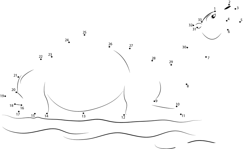 Camel Sitting In Position printable dot to dot worksheet