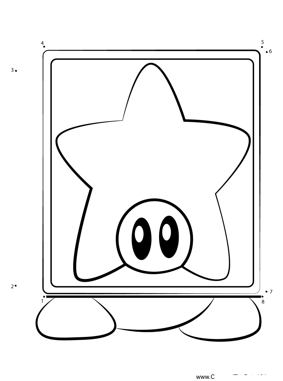 Star-Block-Waddle-Dee-Kirby dot to dot worksheets