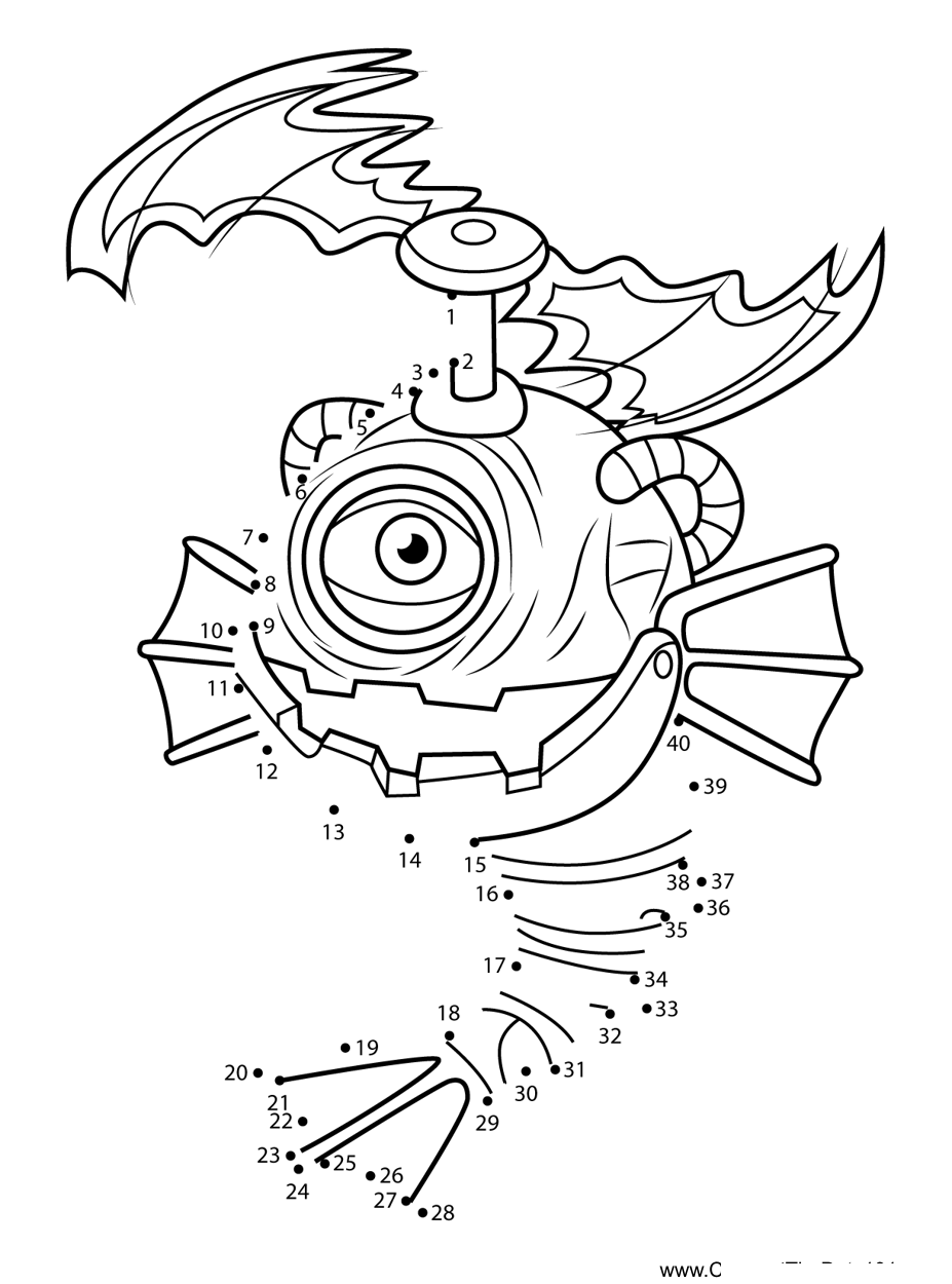 Cybop-My-Singing-Monsters printable dot to dot worksheet