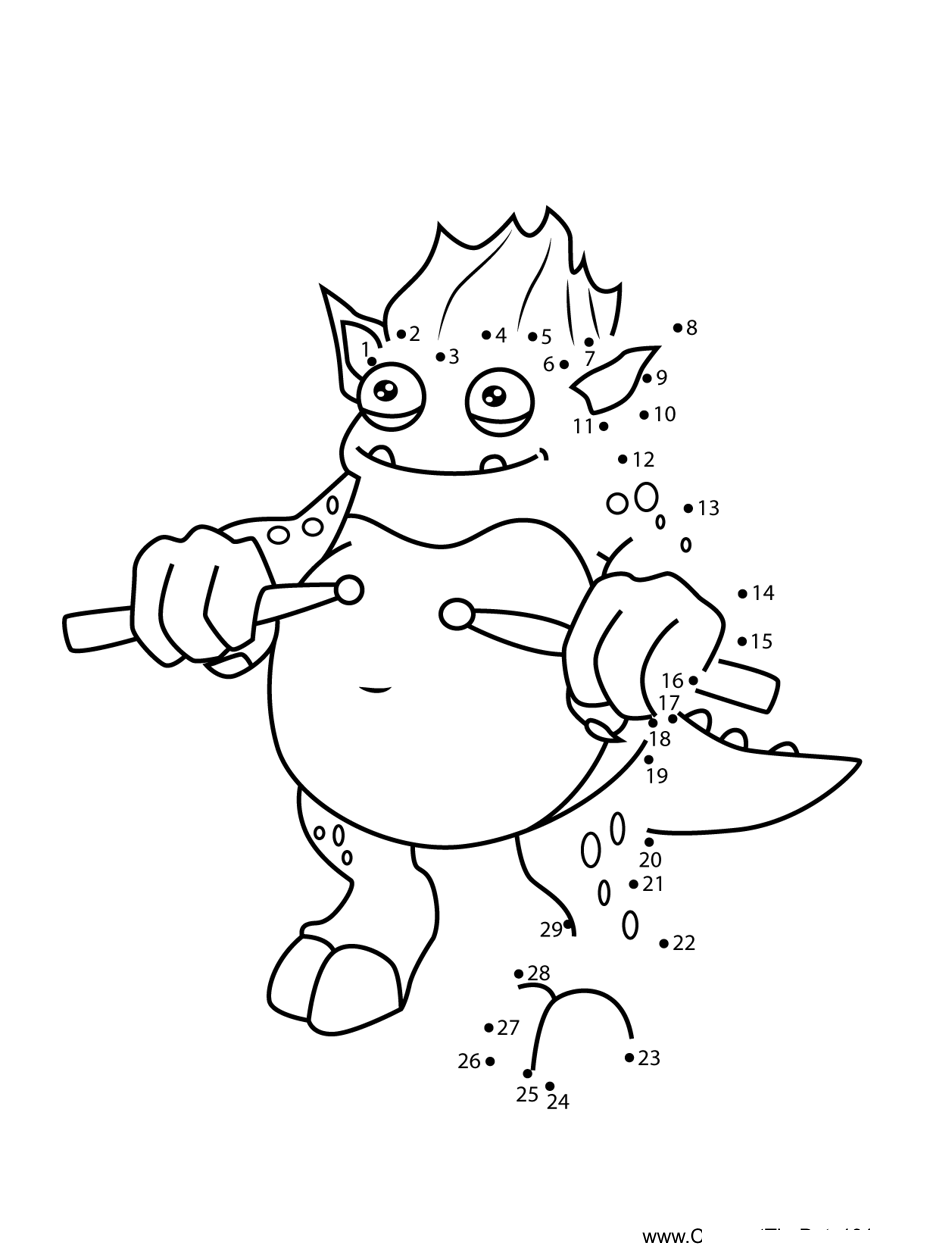 Drumpler-My-Singing-Monsters dot to dot worksheets