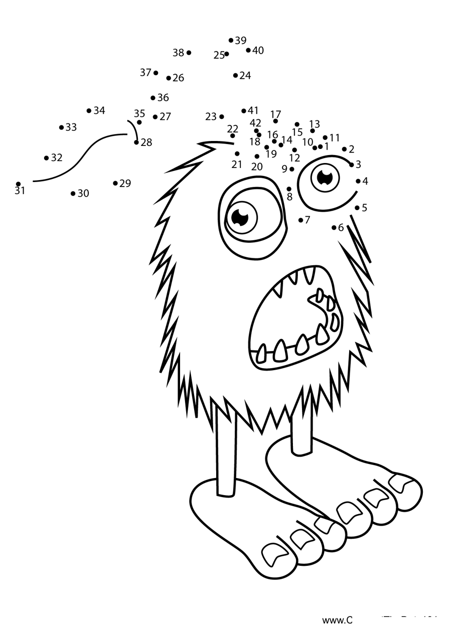 Furcorn-My-Singing-Monsters printable dot to dot worksheet