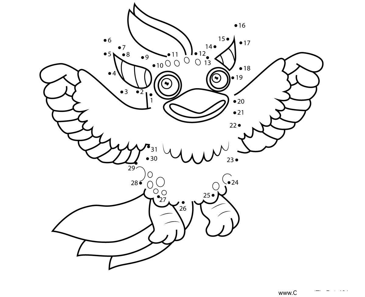 Tweedle-My-Singing-Monsters printable dot to dot worksheet