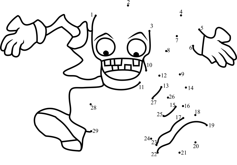 Bungee-Zombie-Dot-To-Dot printable dot to dot worksheet