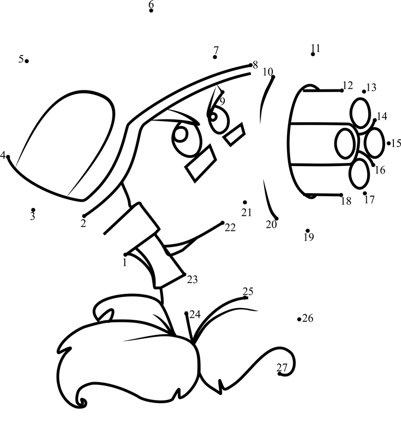 Gatling-Pea-Dot-To-Dot printable dot to dot worksheet