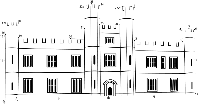 Leeds Castle printable dot to dot worksheet