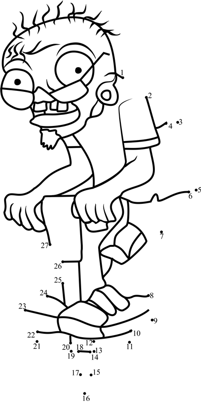 Pogo-Zombie-Dot-To-Dot printable dot to dot worksheet