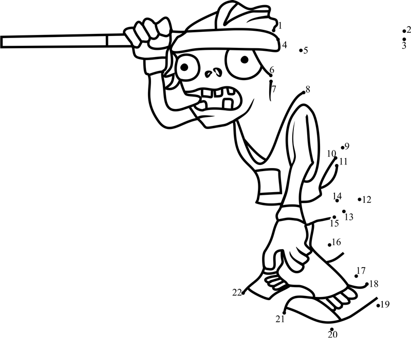 Pole-Vaulting-Zombie-Dot-To-Dot printable dot to dot worksheet