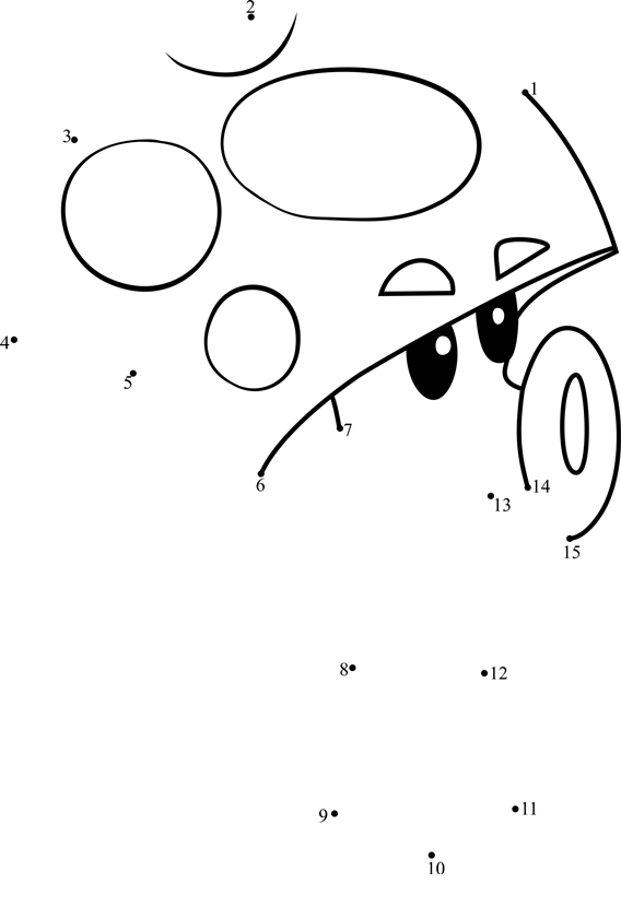 Scaredy-Shroom-Dot-To-Dot printable dot to dot worksheet