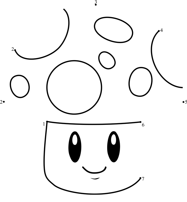 Sun-Shroom-Dot-To-Dot dot to dot worksheets