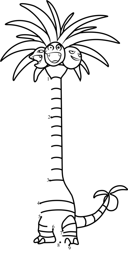 Alola-Exeggutor-Pokemon-Sun-And-Moon-Dot-To-Dot dot to dot worksheets