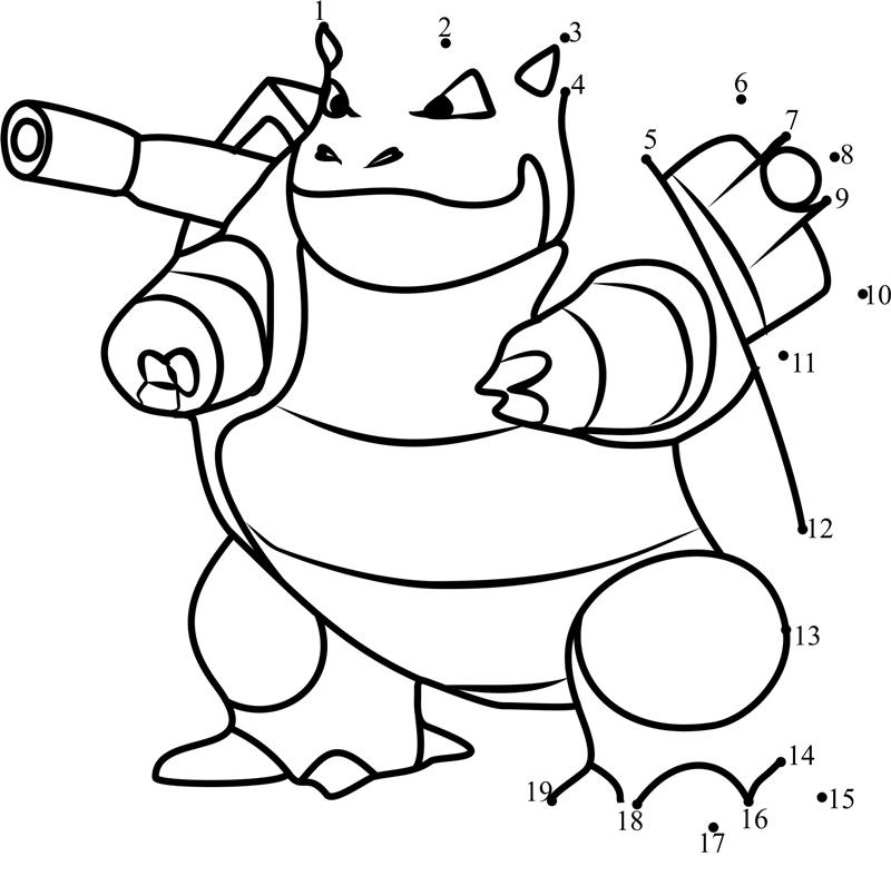 Blastoise-Pokemon-Go-Dot-To-Dot dot to dot worksheets