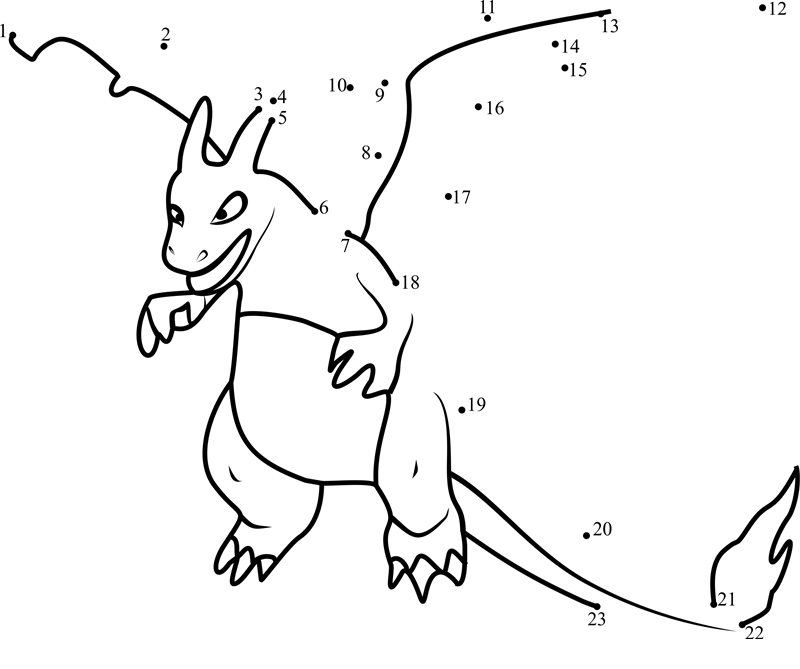 Charizard-Pokemon-Go-Dot-To-Dot dot to dot worksheets