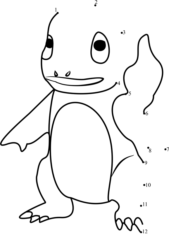 Charmander-Pokemon-Go-Dot-To-Dot printable dot to dot worksheet