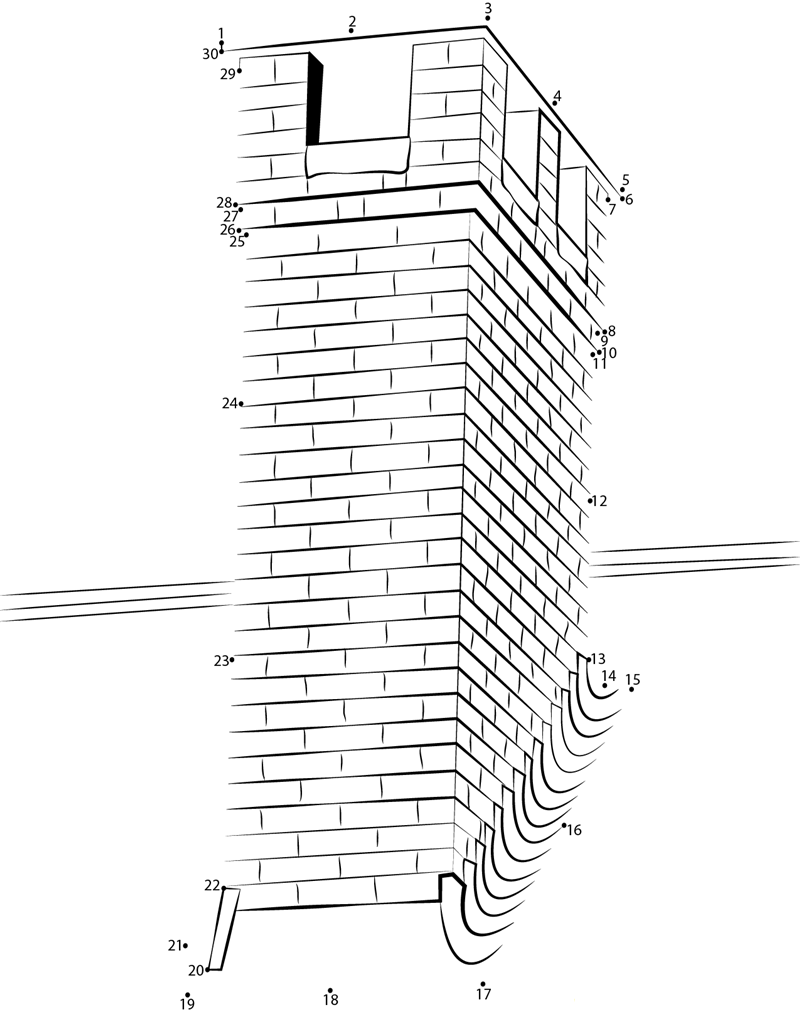 Chimney Rebuild printable dot to dot worksheet