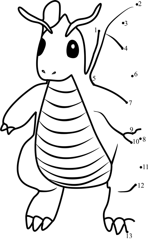 Dragonite-Pokemon-Go-Dot-To-Dot dot to dot worksheets