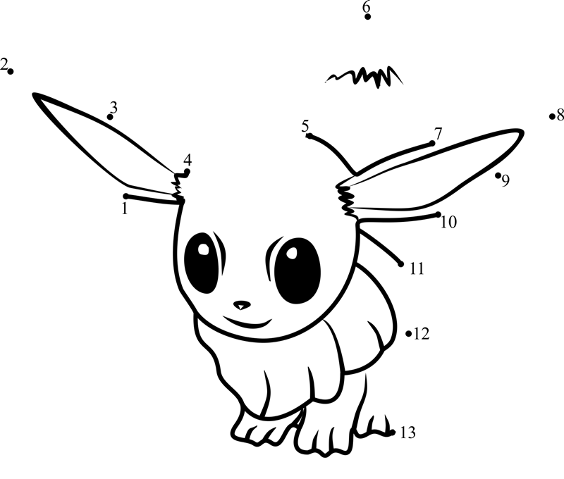 Eevee-Pokemon-Go-Dot-To-Dot dot to dot worksheets