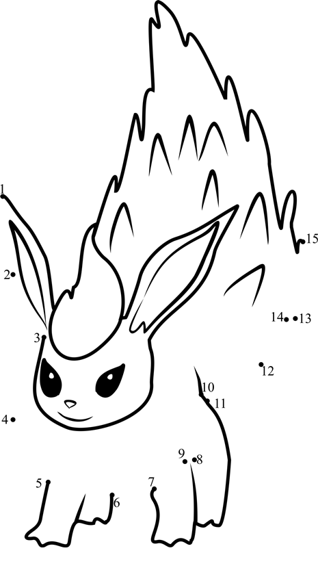 Flareon-Pokemon-Go-Dot-To-Dot printable dot to dot worksheet