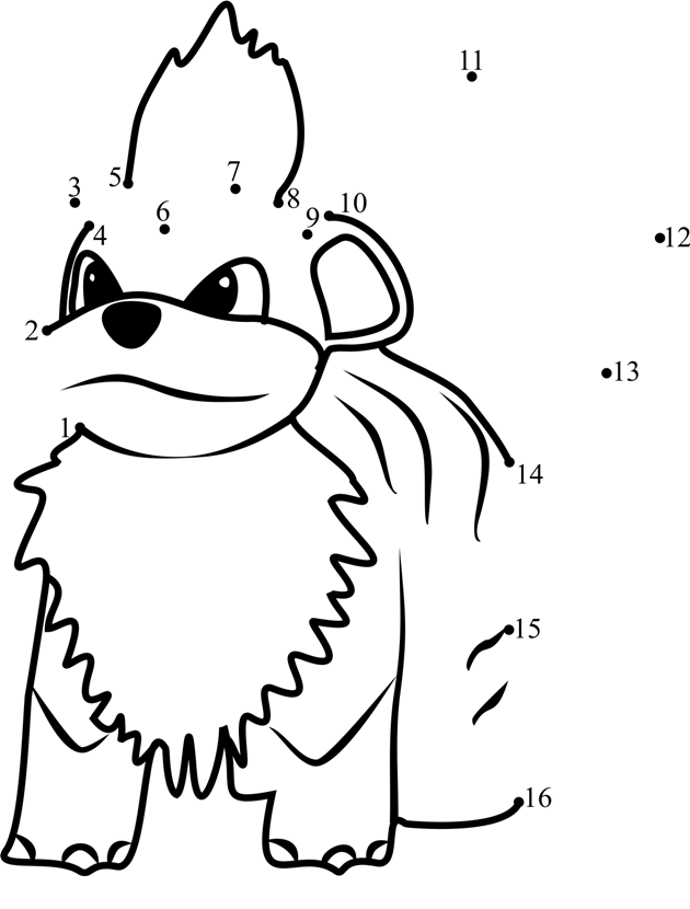 Growlithe-Pokemon-Go-Dot-To-Dot dot to dot worksheets