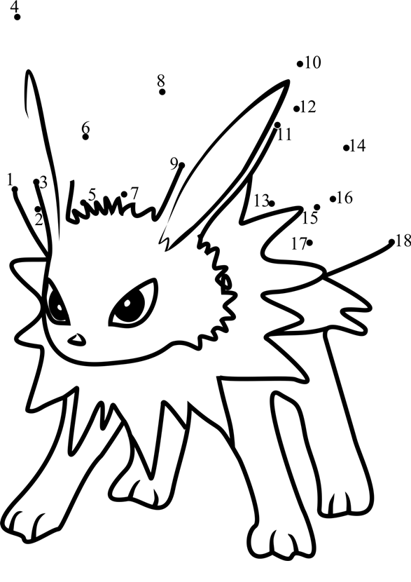 Jolteon-Pokemon-Go-Dot-To-Dot dot to dot worksheets