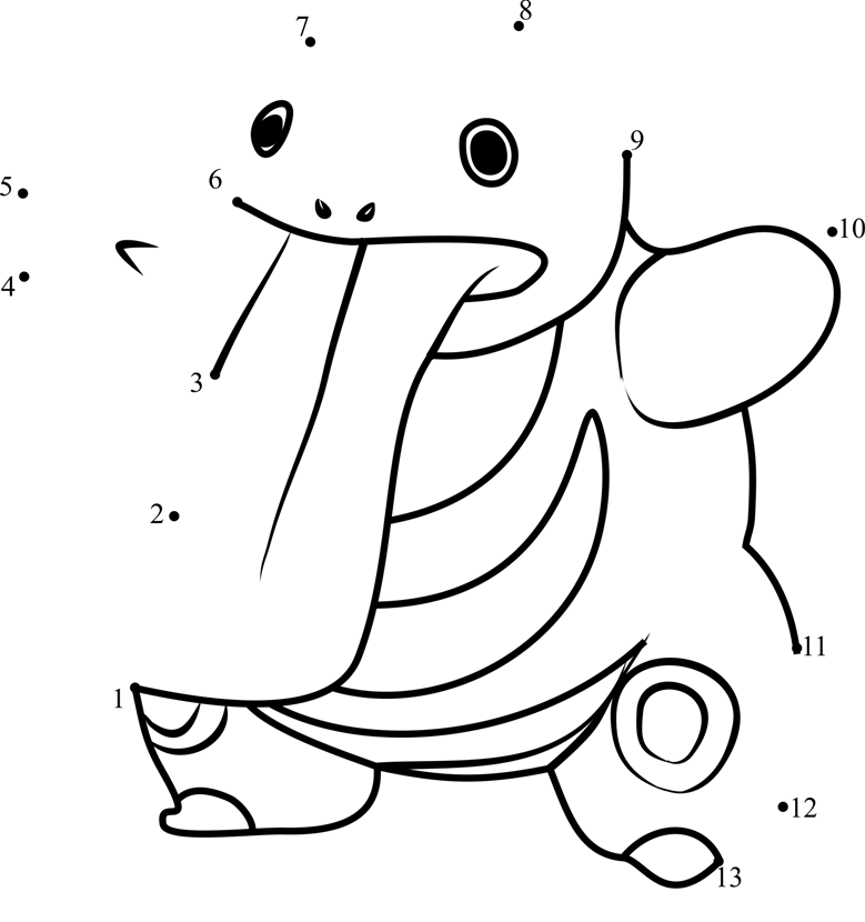 Lickitung-Pokemon-Go-Dot-To-Dot printable dot to dot worksheet